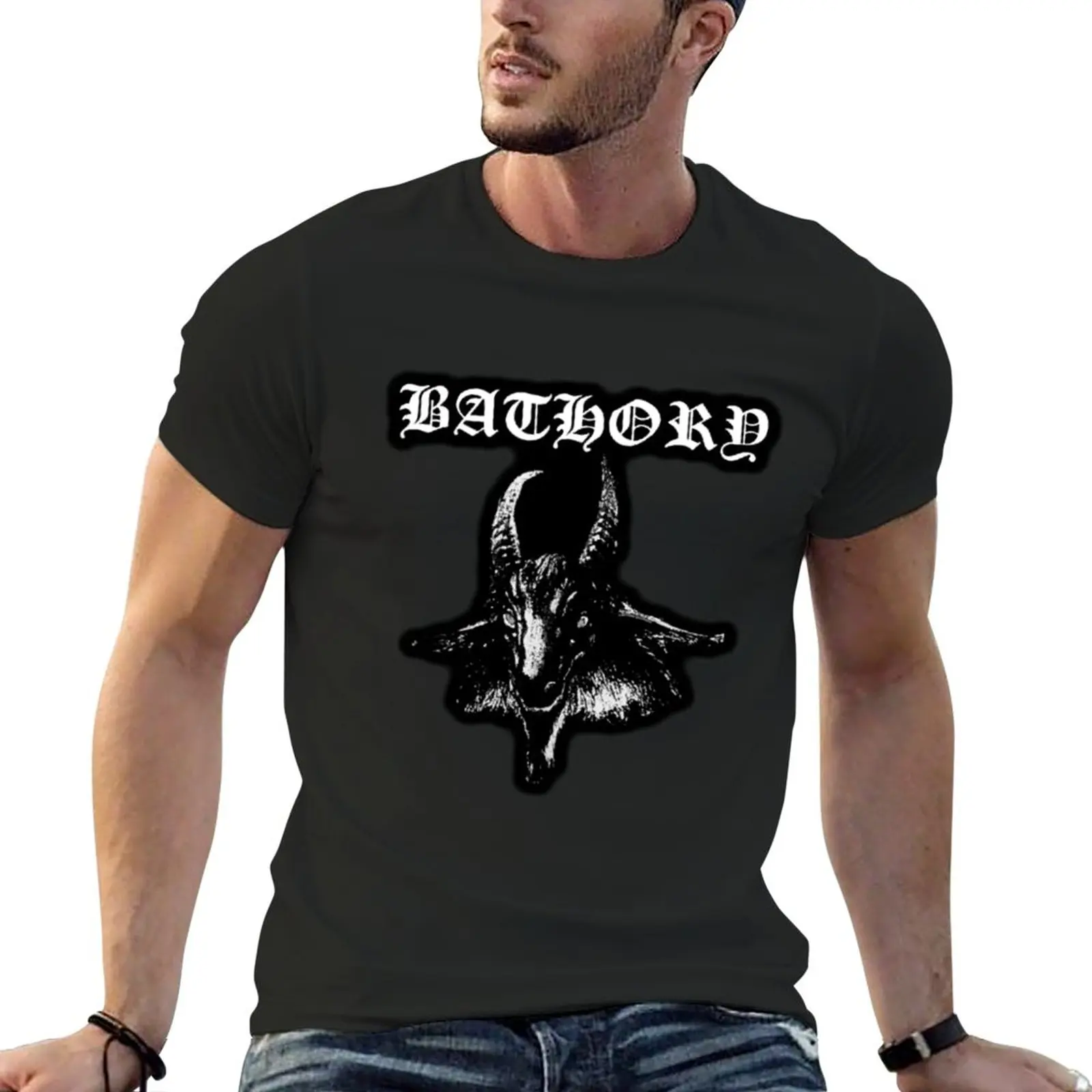 

Bathory Goat Logo Black Metal T-Shirt anime clothes Tee shirt black t shirts for men