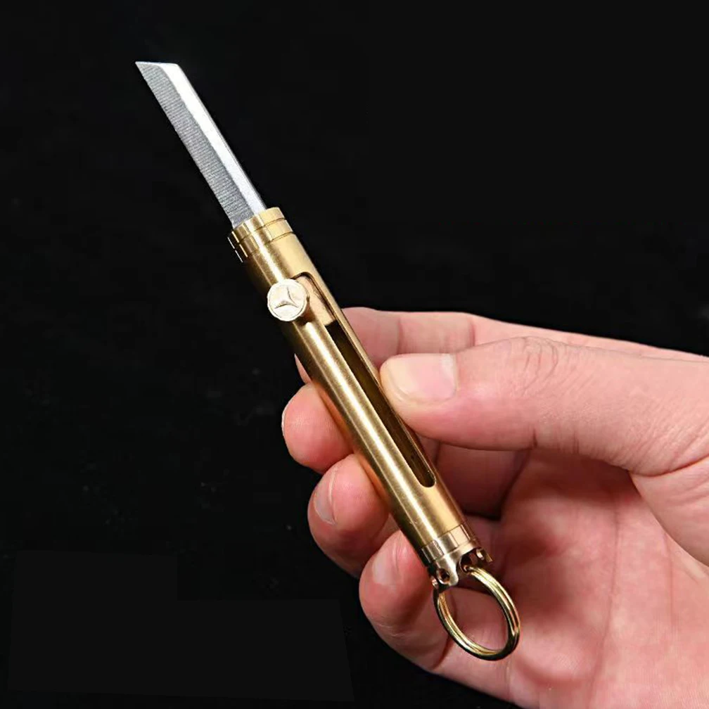 Knife Portable EDC Express Unpacking Knifves Brass MINI High Carbon Alloy Steel Blade Outdoors Tool Keychain Sharp Self-defense
Knife Portable EDC Express Unpacking Knifves Brass MINI High Carbon Alloy Steel Blade Outdoors Tool Keychain Sharp Self-defense