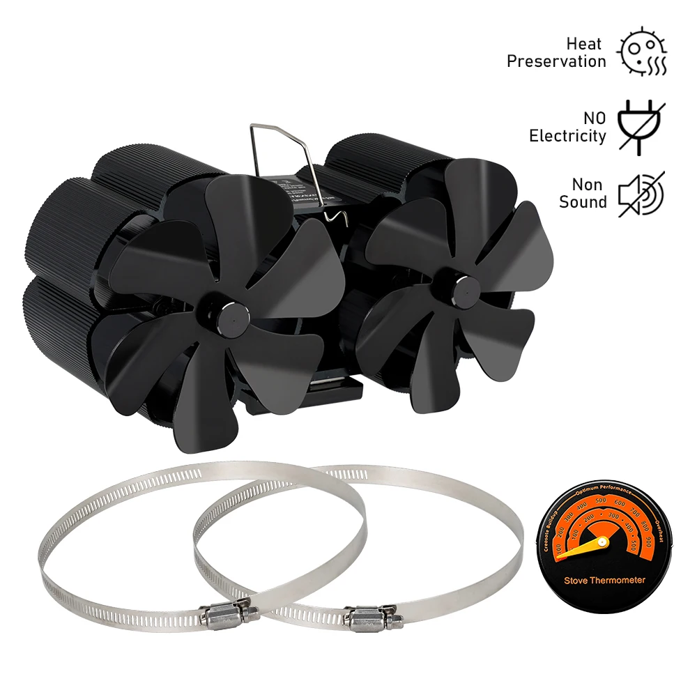 Double Headed Clamp Type 12 Blades Powered Stove Fan Mini Fireplace Fan Burner Eco-fan Quiet Home Efficient Heat Distribution
Double Headed Clamp Type 12 Blades Powered Stove Fan Mini Fireplace Fan Burner Eco-fan Quiet Home Efficient Heat Distribution