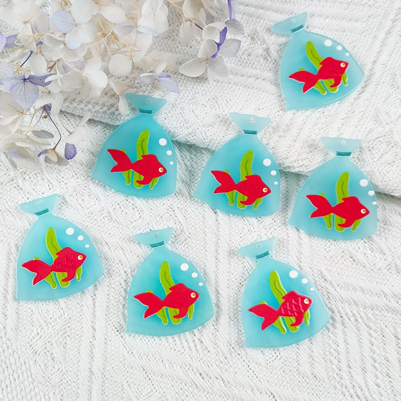 10pcs Cute Fish in Water Bag Acrylic Charms for Jewelry Making Earring Keychains DIY Pendants
10pcs Cute Fish in Water Bag Acrylic Charms for Jewelry Making Earring Keychains DIY Pendants