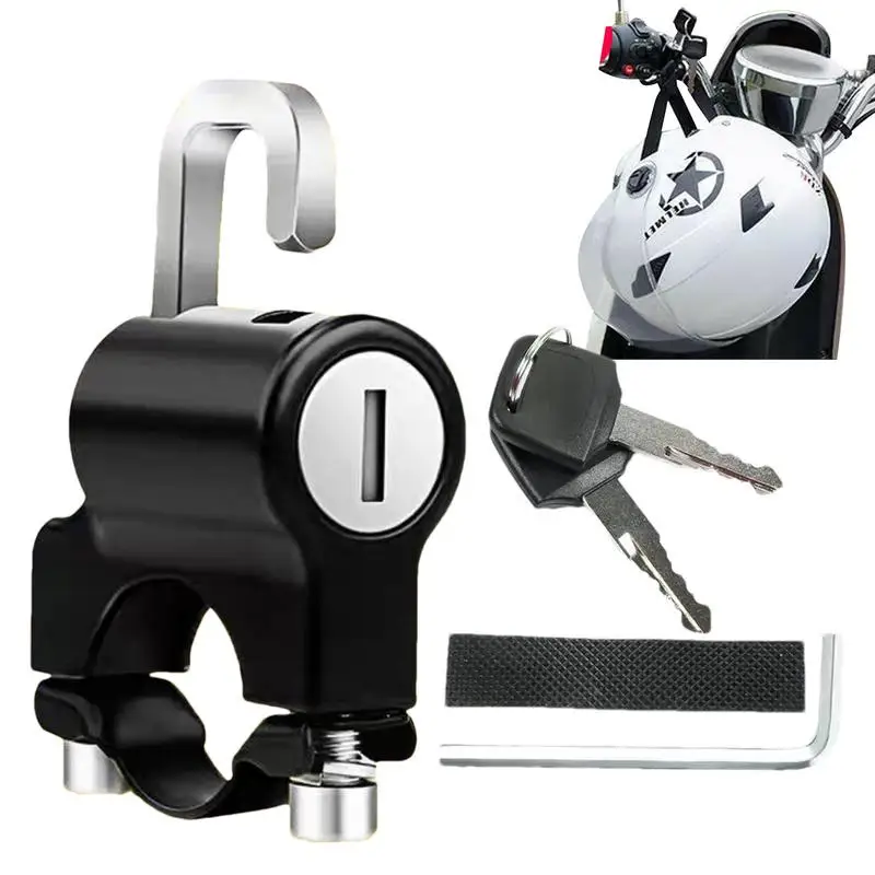 

Motorcycle Hat Lock Helmets Security Anti Theft Lock Rust Proof Sturdy Aluminum Motorcycle Helmet Lock motorcycle Accessories