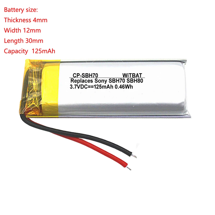 401230 Lithium Ultra Thin Small 3.7v 125mah Li Polymer Rechargeable Lipo Battery Ahb401230upc-02 For Headset Sbh70 Sbh80 Earphon
401230 Lithium Ultra Thin Small 3.7v 125mah Li Polymer Rechargeable Lipo Battery Ahb401230upc-02 For Headset Sbh70 Sbh80 Earphon