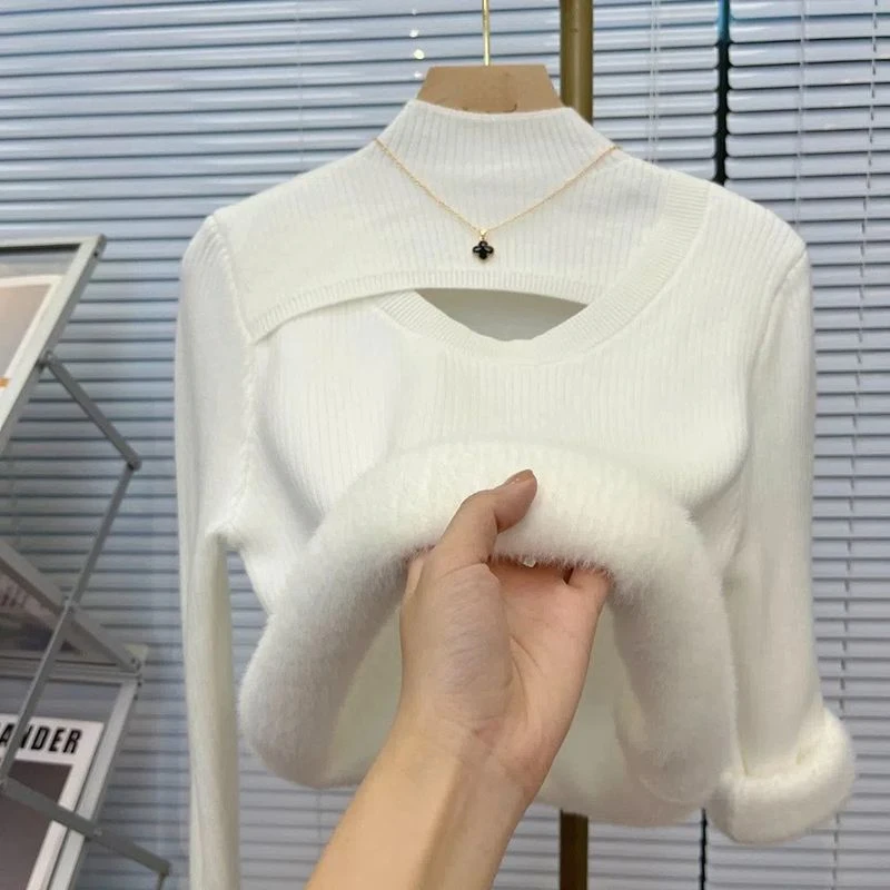 Thicken Velvet Turtleneck Sweater Women Korean Fashion Lined Warm Sueter Knitted Pullover Slim Top Winter Jersey Knitwear Jumper
Thicken Velvet Turtleneck Sweater Women Korean Fashion Lined Warm Sueter Knitted Pullover Slim Top Winter Jersey Knitwear Jumper