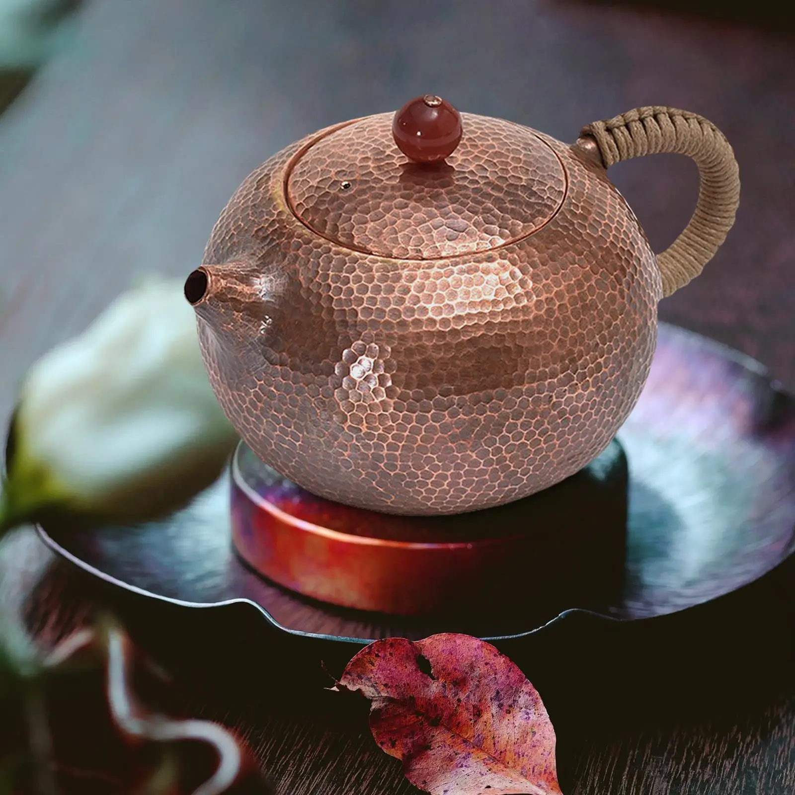 

Kung Fu Tea Pot with Ergonomic Handle Water Boiler Jug Stoves Top Water Kettle Hot Water Kettle Violet Copper Teapot Teakettle