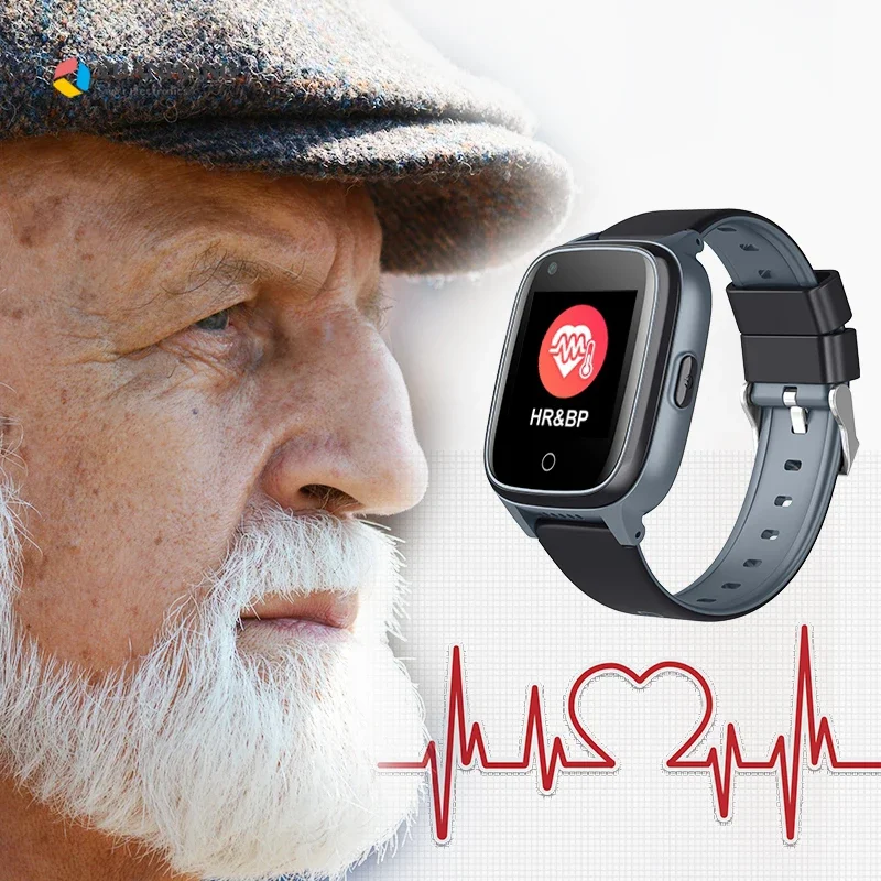 

Smart 4G Elderly Old Men Watch Heart Rate Blood Pressure GPS WIFI Position Track Monitor SOS Voice Video Call Camera Smartwatch