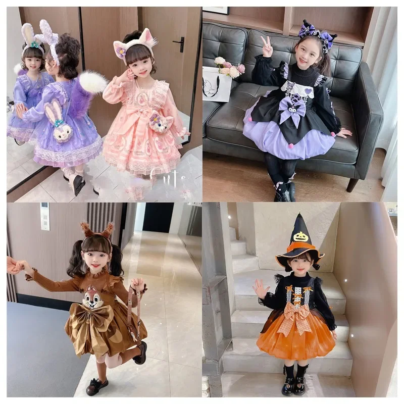 Cute Sanrios Kuromi Children Party Dress Kawaii Long Sleeve Lolita Dress Cartoon Knitted Sweater Suspended Dress Halloween Gift
Cute Sanrios Kuromi Children Party Dress Kawaii Long Sleeve Lolita Dress Cartoon Knitted Sweater Suspended Dress Halloween Gift