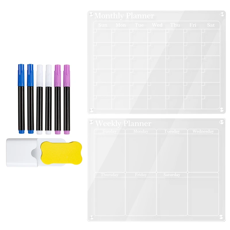 2PCS Acrylic Magnetic For Fridge Clear 16X12in,White Board Dry Erase Fridge For Reusable Planner With Dry Erase Markers
2PCS Acrylic Magnetic For Fridge Clear 16X12in,White Board Dry Erase Fridge For Reusable Planner With Dry Erase Markers
