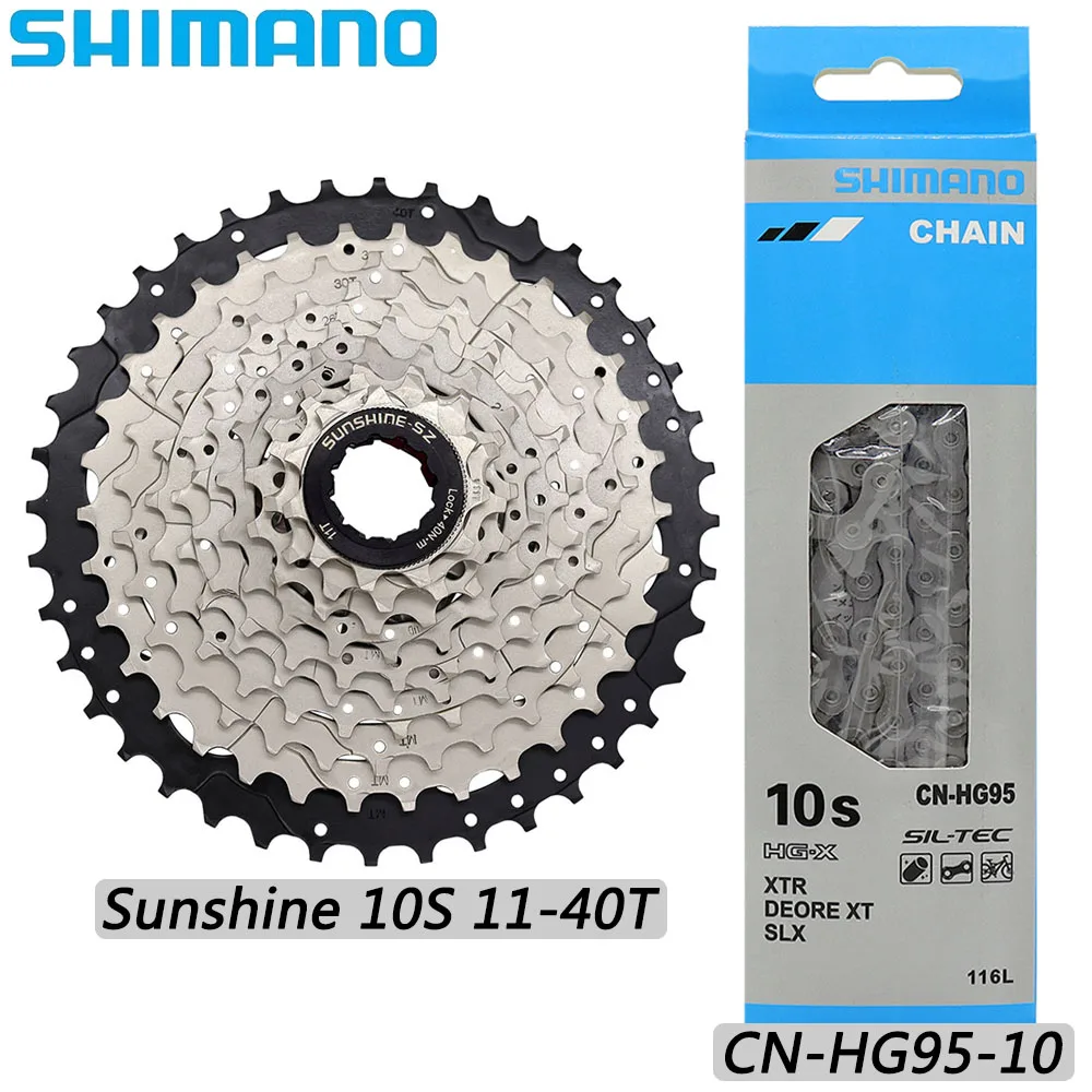 

SHIMANO CN-HG95 10 Speed MTB Bike Chain Super Narrow 116 Links Sunshine 10S 11-40/42/46/50T Cassette Original Bicycle Parts