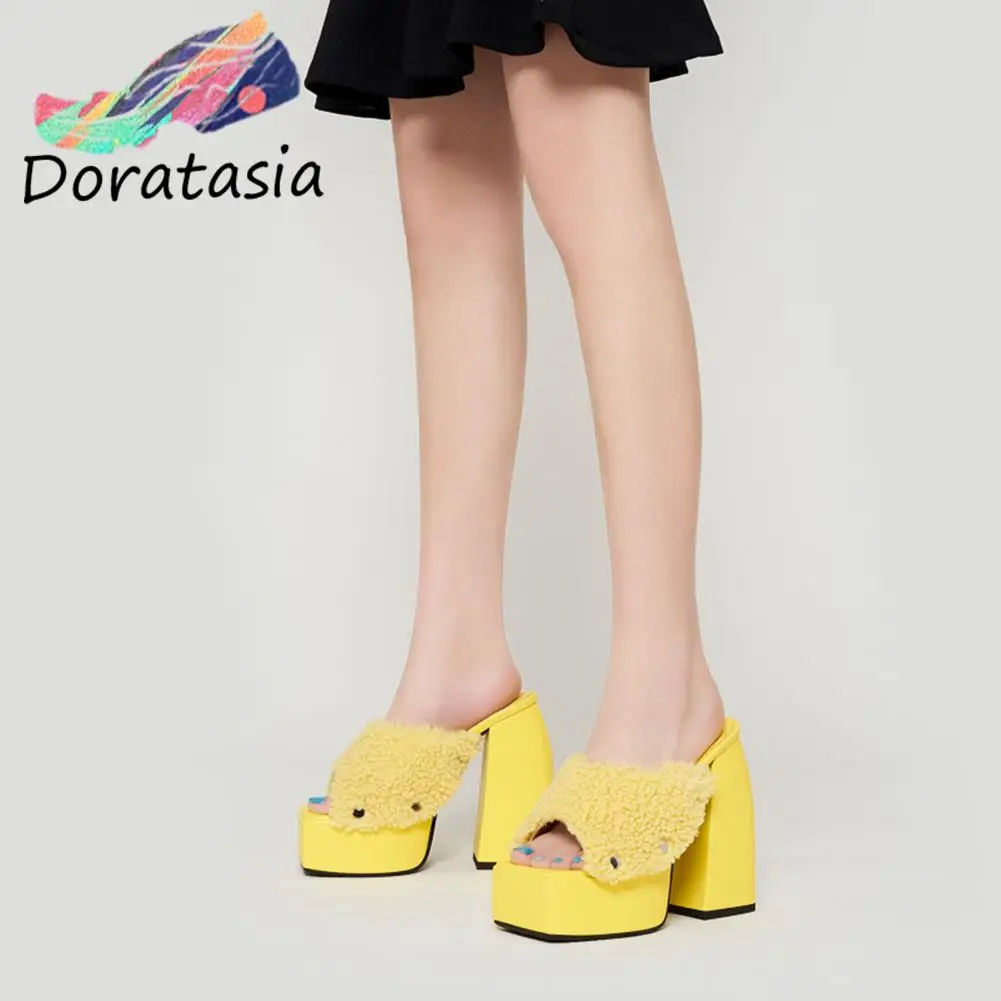 

DORATASIA Big Size 43 Women High Heels Peep Toe Platform Women Slippers Summer Fashion Casual Comfy Outdoor Leisure Trendy Shoes