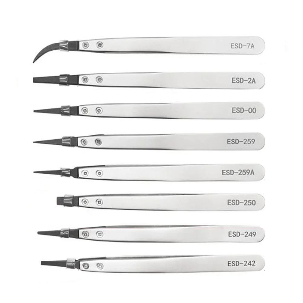 Anti-Static Tweezers Precision Maintenance Industrial Repair Curved Tool Straight Tweezers Home Work Model Making Hand Tools
Anti-Static Tweezers Precision Maintenance Industrial Repair Curved Tool Straight Tweezers Home Work Model Making Hand Tools