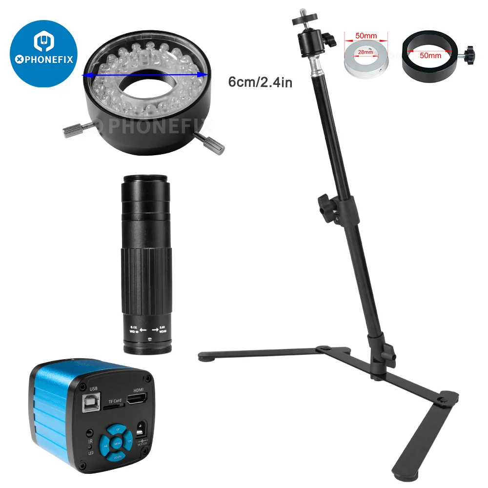 48MP 4K 1080P HDMI USB Industrial Video Microscope Camera 1-130X Zoom C Mount Lens and Photography Lighting Desktop Tripod Stand
48MP 4K 1080P HDMI USB Industrial Video Microscope Camera 1-130X Zoom C Mount Lens and Photography Lighting Desktop Tripod Stand