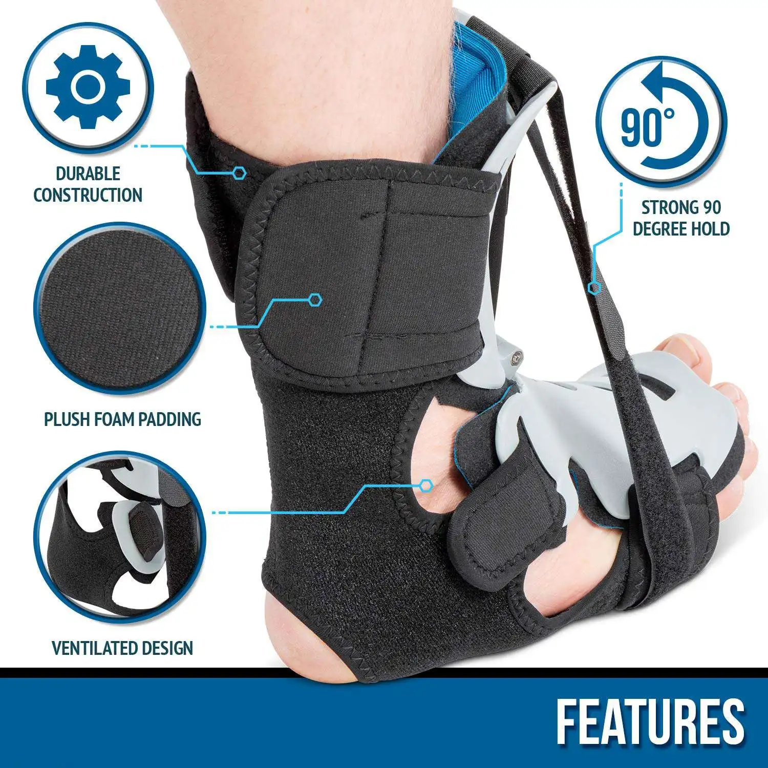 Plantar Fasciitis Night Splint Foot Support Boot for Fascia Tendon and Calf Stretching Heel Bone Spur Arch Pain
Plantar Fasciitis Night Splint Foot Support Boot for Fascia Tendon and Calf Stretching Heel Bone Spur Arch Pain