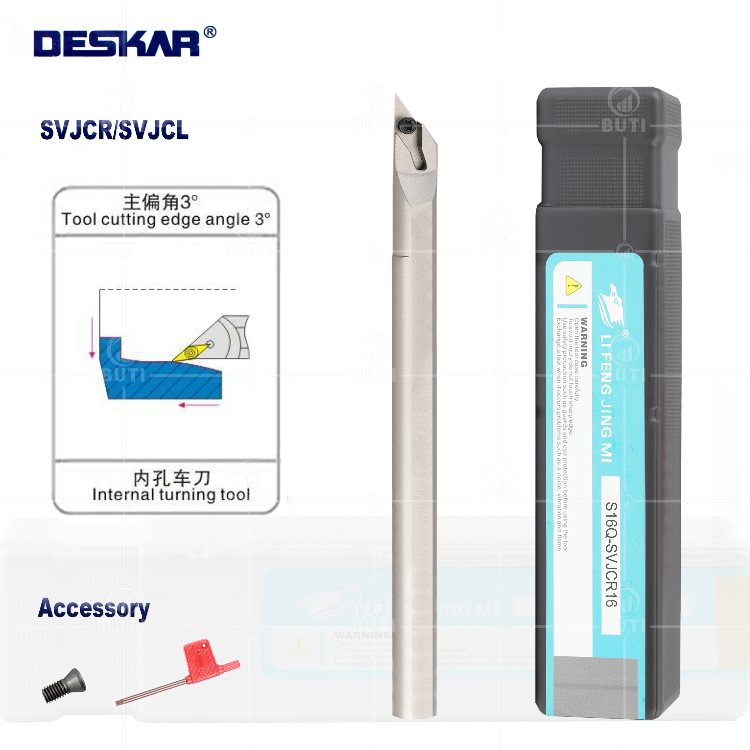DESKAR 100% Original CNC Lathe White Tools Holder SVJBR/L Lathe Boring Bar Screw Type Internal Turning For VC/VB Carbide Blades
DESKAR 100% Original CNC Lathe White Tools Holder SVJBR/L Lathe Boring Bar Screw Type Internal Turning For VC/VB Carbide Blades