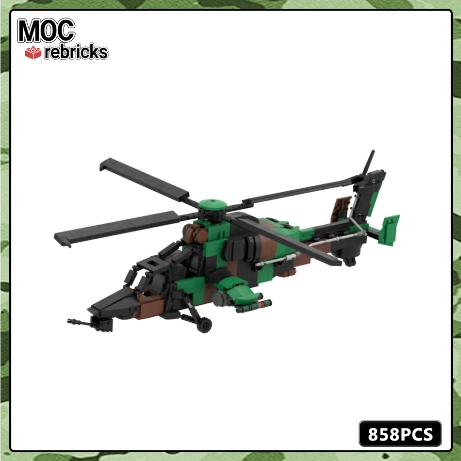 Конструктор MOC серии милитари, Европейский тигровый вертолет, набор строительных блоков «сделай сам», игрушки для мальчиков, хобби, праздничные подарки
Конструктор MOC серии милитари, Европейский тигровый вертолет, набор строительных блоков «сделай сам», игрушки для мальчиков, хобби, праздничные подарки
