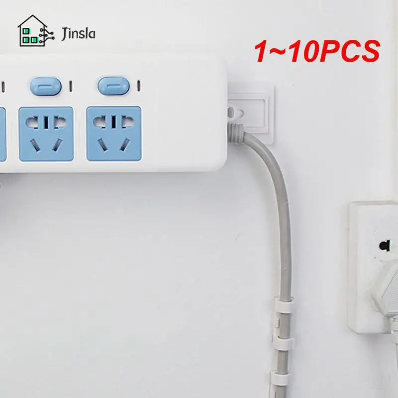 

1~10PCS Self-Adhesive Desktop Socket Fixer Cable Organizer Wall Hanging Power Strip Socket Holder Fixator Removable No Trace