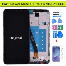 Bloc écran tactile LCD de remplacement avec châssis, 5.9 pouces, pour Huawei Mate 10 Lite RNE L01 L02 L03 L21=