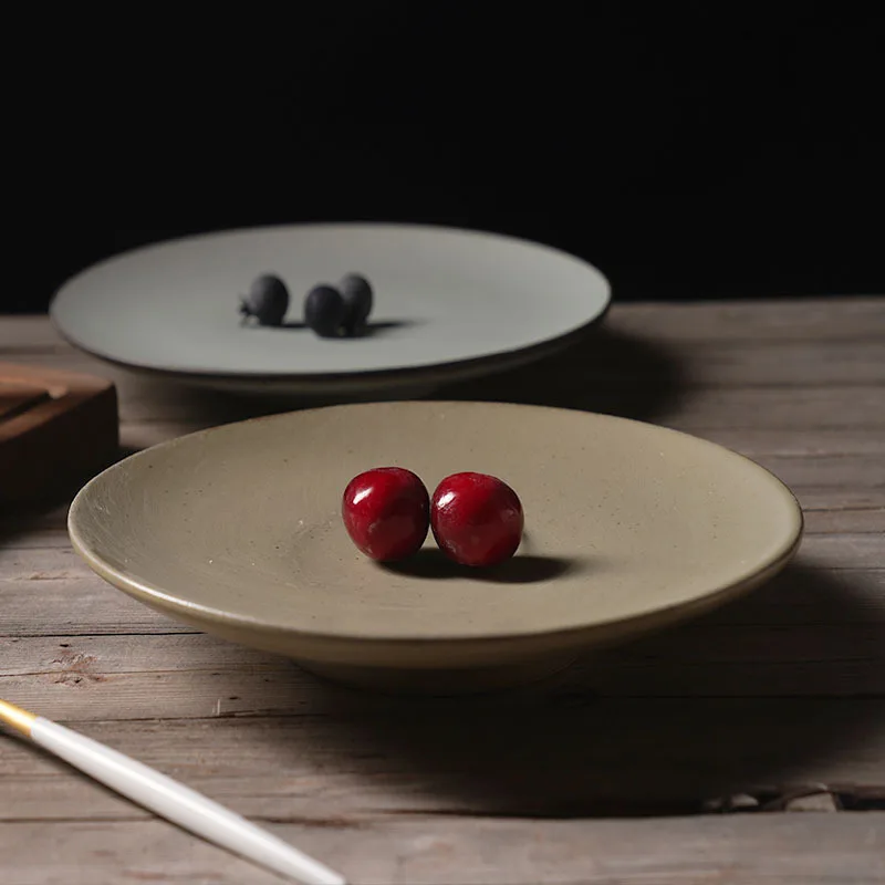 Ceramic Tableware Creative High Foot Shallow Plate Large Simple Western Food Steak Pasta Flat Plate Vintage Stoneware Tableware
Ceramic Tableware Creative High Foot Shallow Plate Large Simple Western Food Steak Pasta Flat Plate Vintage Stoneware Tableware