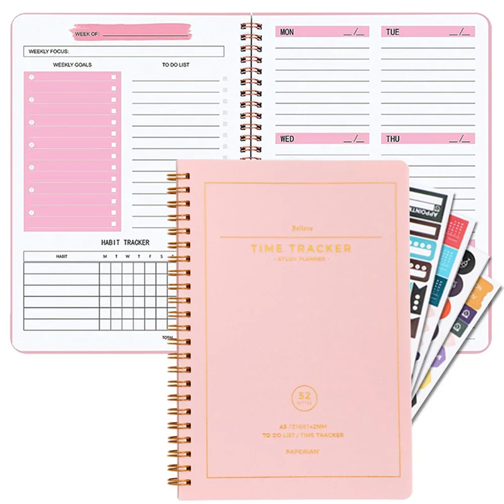 A5 52 Weeks Planner Coil Notebook Daily Plan To Do List Time Management Planner Stationery Office School Supplies
A5 52 Weeks Planner Coil Notebook Daily Plan To Do List Time Management Planner Stationery Office School Supplies