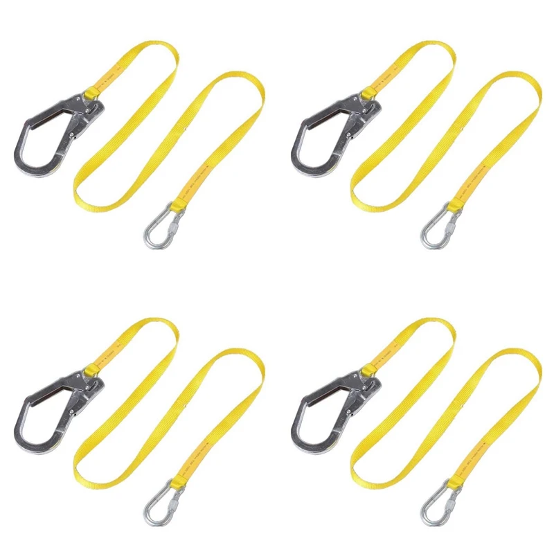 4X Safety Lanyard, Outdoor Climbing Harness Belt Lanyard Fall Protection Rope With Large Snap Hooks, Carabineer
4X Safety Lanyard, Outdoor Climbing Harness Belt Lanyard Fall Protection Rope With Large Snap Hooks, Carabineer