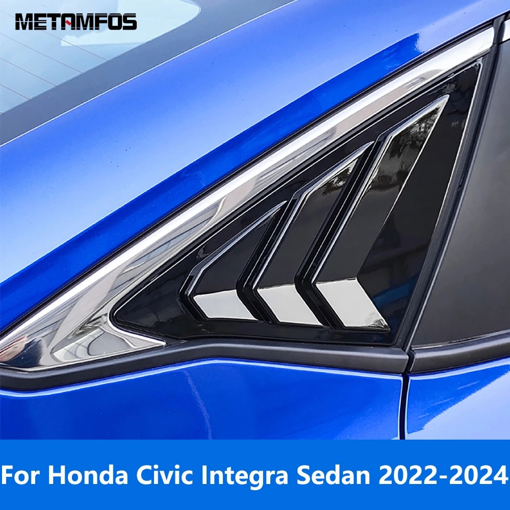 

Для Honda Civic 11-го поколения Integra Sedan 2022 2023 2024 задние оконные жалюзи спуска затвора отделка из углеродного волокна внешние аксессуары