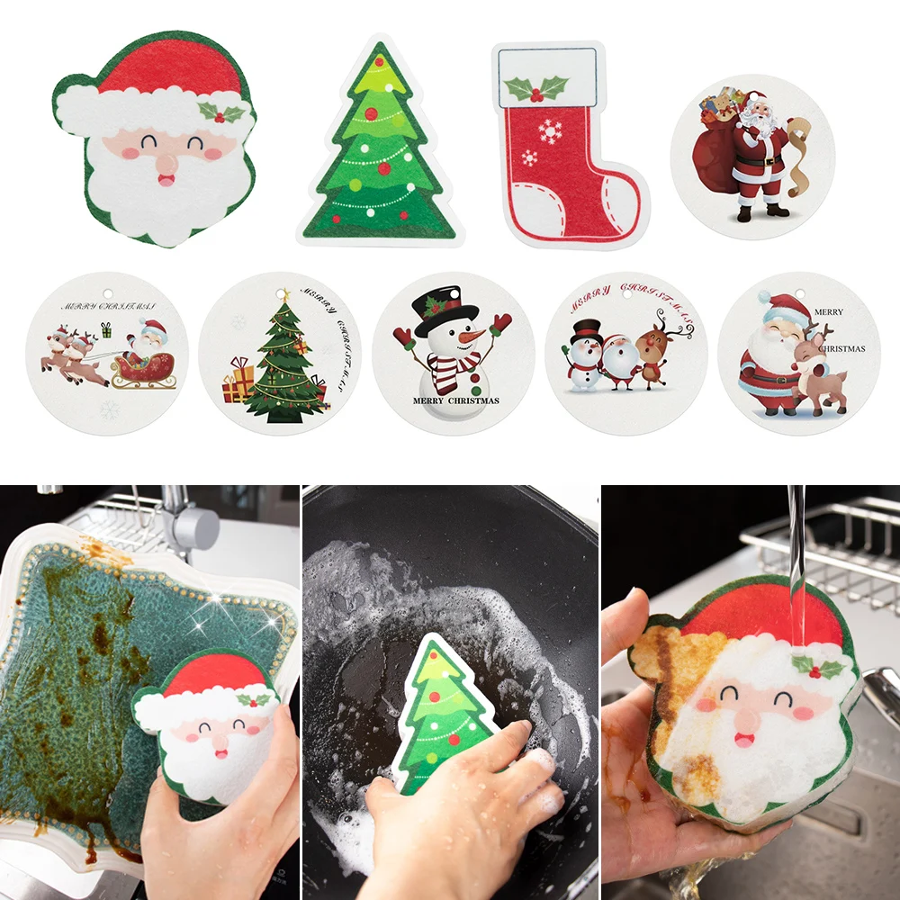 Christmas Cartoon Printed Cleaning Cloth Dishwashing Cotton Kitchen Cleaning Bowl Brushing Pot Brushing Christmas Sponge Wiping
Christmas Cartoon Printed Cleaning Cloth Dishwashing Cotton Kitchen Cleaning Bowl Brushing Pot Brushing Christmas Sponge Wiping