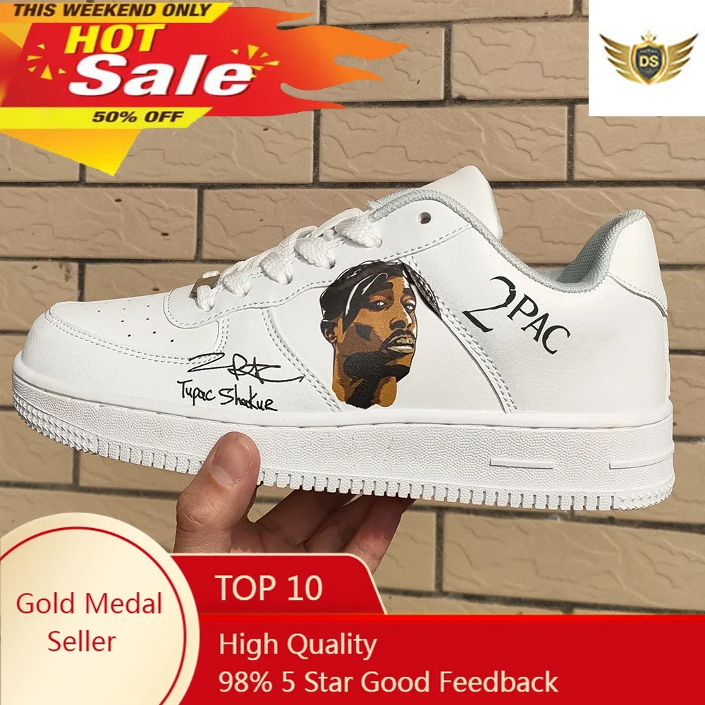 

Tupac Rapper 2Pac Fashion Men Women casual Shoes Male Platform Sneakers Girls Casual kateboarding Shoes flats 3D graffiti