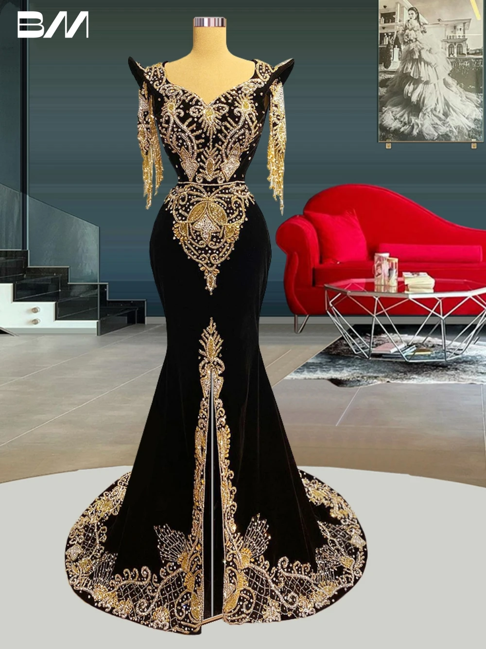 Special Velvet Evening Dresses Luxury Beaded Mermaid Bridal Gown Graceful Floor-length Bride Dresses Vestidos De Novia
Special Velvet Evening Dresses Luxury Beaded Mermaid Bridal Gown Graceful Floor-length Bride Dresses Vestidos De Novia