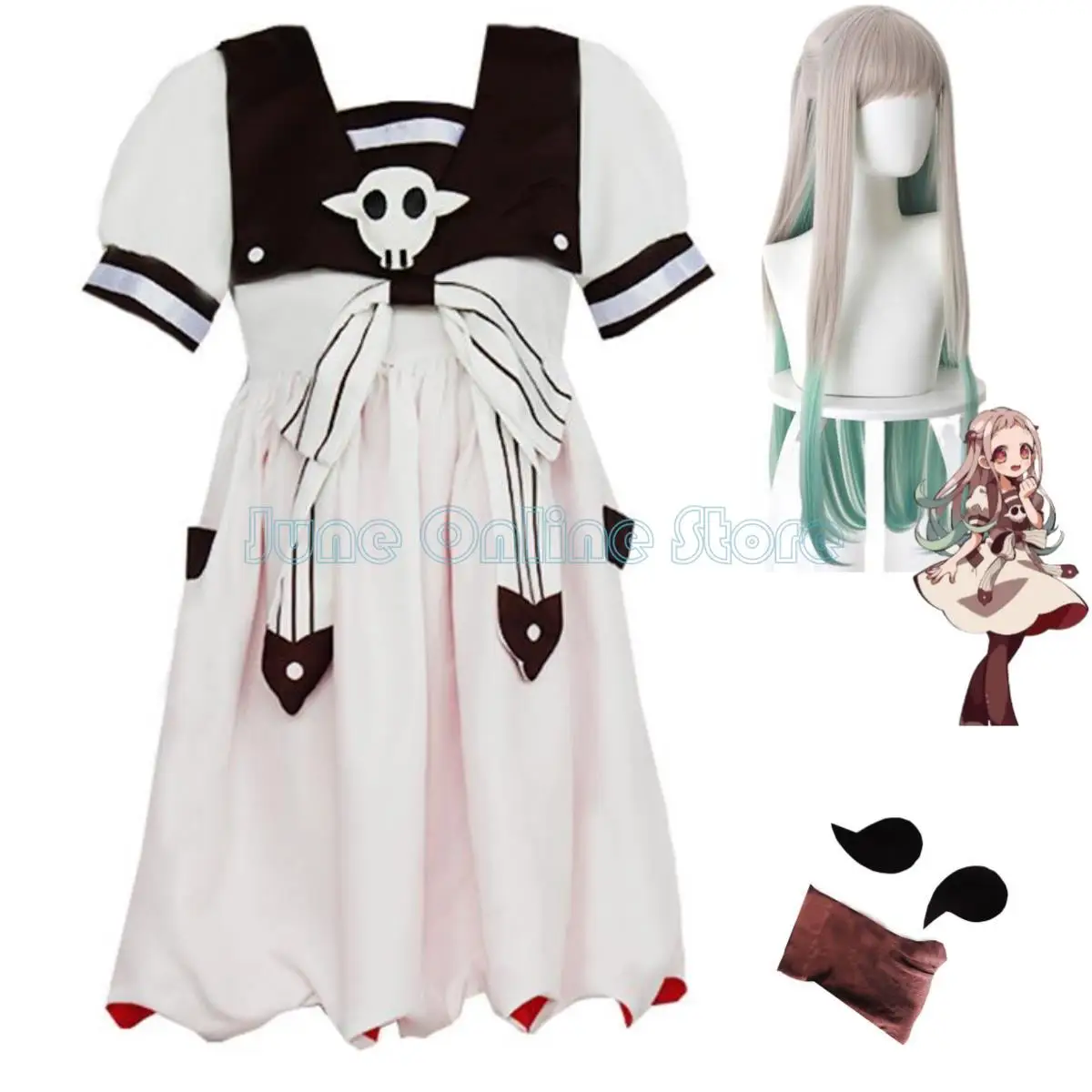 Anime Toilet-bound Hanako-kun Yashiro Nene Cosplay Costume Wig Dress Woman Kawaii Halloween Masquerade Ball Sailor Suit
Anime Toilet-bound Hanako-kun Yashiro Nene Cosplay Costume Wig Dress Woman Kawaii Halloween Masquerade Ball Sailor Suit