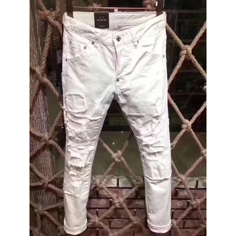 

Hot 2024 Spring Trend DSQ2 Washed, Worn, DESTROY Holes, Paint Spots Men's Business ICON Jeans Streetwear Men Top