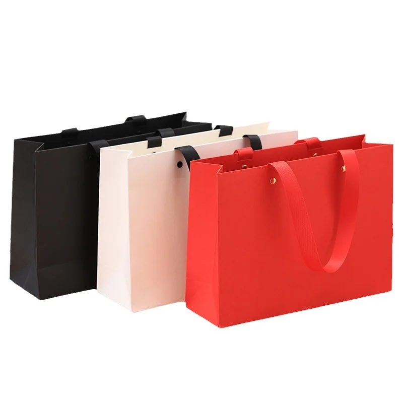 

10/20pcs Gift Bags For Wedding Birthday Party Gifts Clothing Product Packaging Bag Custom Logo Tote Paper Bag Shopping Bag