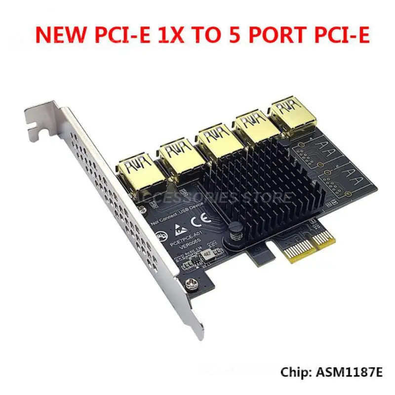 Metal 5 Slots Pcie 1 To 5 Riser Adapter With Ic Heat Radiator Black Usb 3.0 Slot Multiplier Hub Adapter Office Accessories Mini
Metal 5 Slots Pcie 1 To 5 Riser Adapter With Ic Heat Radiator Black Usb 3.0 Slot Multiplier Hub Adapter Office Accessories Mini