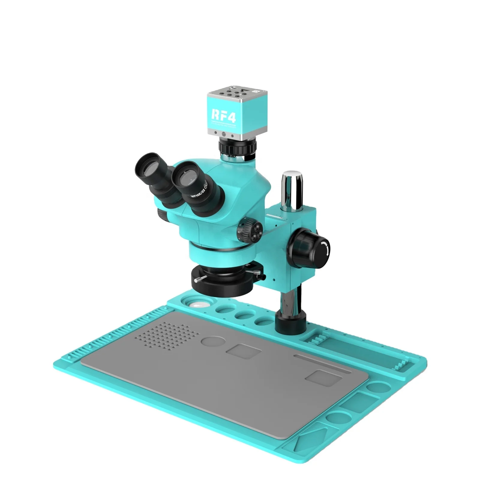 

Тринокулярный микроскоп RF4 с зумом 7X-50X, многофункциональная основа из алюминиевого сплава для ремонта материнской платы телефона, увеличитель ювелирных изделий