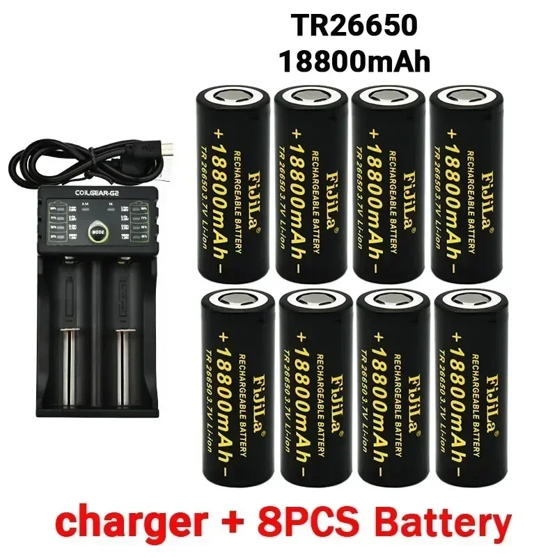 RechargeableBattery 26650Battery 3.7V18800mAhWith Charger Battery High Capacity50A Power Battery Lithium Ion for Toy Flashlight
RechargeableBattery 26650Battery 3.7V18800mAhWith Charger Battery High Capacity50A Power Battery Lithium Ion for Toy Flashlight