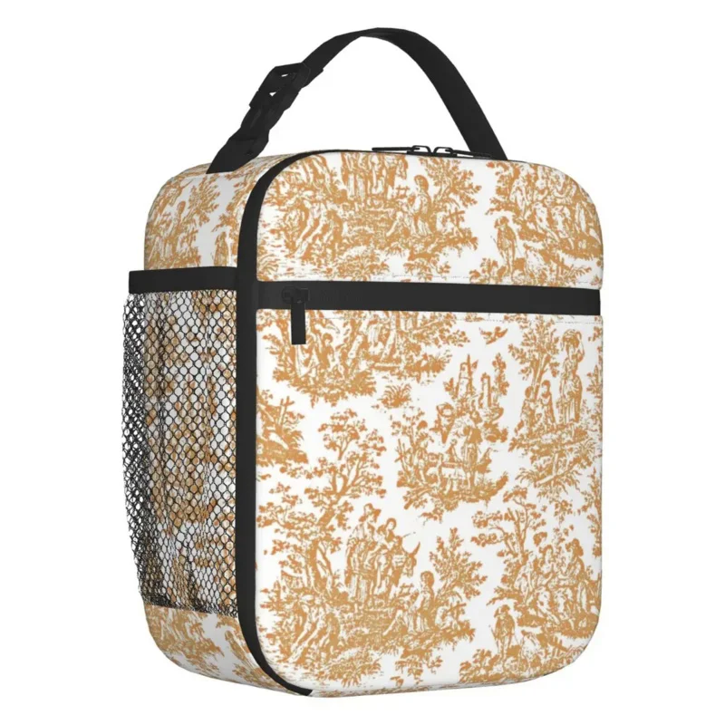 Toile De Jouy Thermal Insulated Lunch Bag Women French Motif Light Brown And White Portable Lunch Container for School Food Box
Toile De Jouy Thermal Insulated Lunch Bag Women French Motif Light Brown And White Portable Lunch Container for School Food Box