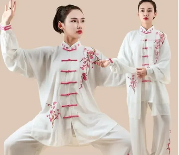 

Hot Unisex High Quality Tai Taiji Kung Fu Uniforms nese Style Embroidery Clothing Shaolin Wushu Morning Exercise Costumes