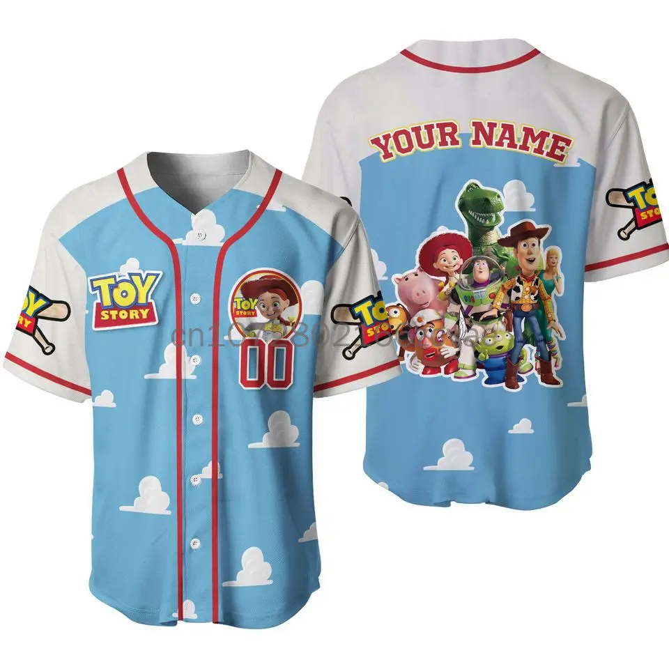 

Summer New Toy Story Jessie Baseball Jersey 3D printed casual fashion button street custom baseball jersey