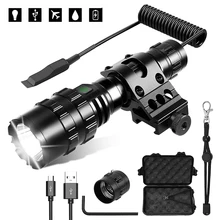Tactical LED Flashlight 1600 Lumens 5 Modes USB Rechargeable LED Torch Outdoor Waterproof Hunting Weapon Light with Mount Clip
Tactical LED Flashlight 1600 Lumens 5 Modes USB Rechargeable LED Torch Outdoor Waterproof Hunting Weapon Light with Mount Clip