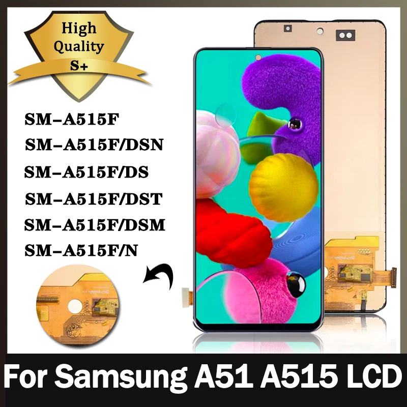 ЖК-дисплей для Samsung A51 A515, ЖК-дисплей A515F/DS A515FD A515, ЖК-дисплей, сенсорный экран, замена дисплея A515F 
ЖК-дисплей для Samsung A51 A515, ЖК-дисплей A515F/DS A515FD A515, ЖК-дисплей, сенсорный экран, замена дисплея A515F