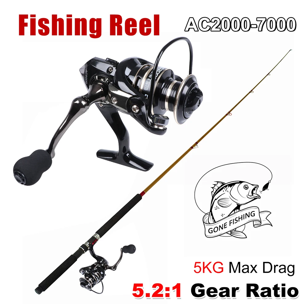 Original Fishing Reel Outdoor Fishing Accessories All-Metal 5.2:1 AC2000-7000 Fishing Reel Luya Round Sea Pole Carp Fishing
Original Fishing Reel Outdoor Fishing Accessories All-Metal 5.2:1 AC2000-7000 Fishing Reel Luya Round Sea Pole Carp Fishing