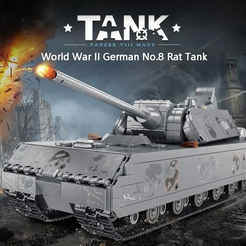 Military Heavy Tank Panzer VIII Maus Building Blocks German WW2 Soldier Police Army Weapons Bricks Children Toy Gifts for Adults
Military Heavy Tank Panzer VIII Maus Building Blocks German WW2 Soldier Police Army Weapons Bricks Children Toy Gifts for Adults