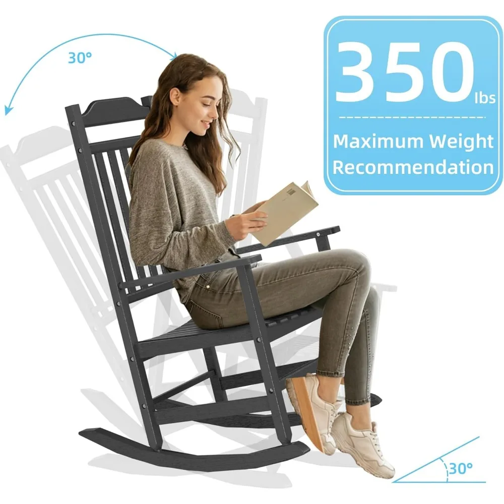 patio rocking chair outdoor set of 2,weather resistant poly resin oversized porch rocker,high back smooth design,350lb weight ca patio rocking chair outdoor set of 2,weather resistant poly resin oversized porch rocker,high back smooth design,350lb weight ca