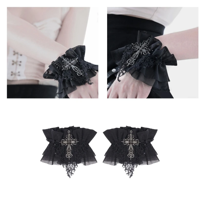 Womens Vintage Sheer Floral Lace Wrist Gloves Elastic Lace Tulle Arm Cuff Girls Bridal Arm Cuffs for Wedding Party
Womens Vintage Sheer Floral Lace Wrist Gloves Elastic Lace Tulle Arm Cuff Girls Bridal Arm Cuffs for Wedding Party