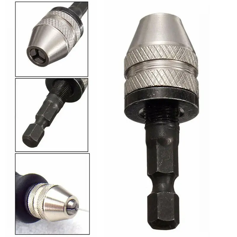 1/4 Inch Hex Shank Drill Keyless Drill Chuck Alloy Black Silver Adapter Drill Bit Instantly Convert Impact Driver Quick Change
1/4 Inch Hex Shank Drill Keyless Drill Chuck Alloy Black Silver Adapter Drill Bit Instantly Convert Impact Driver Quick Change