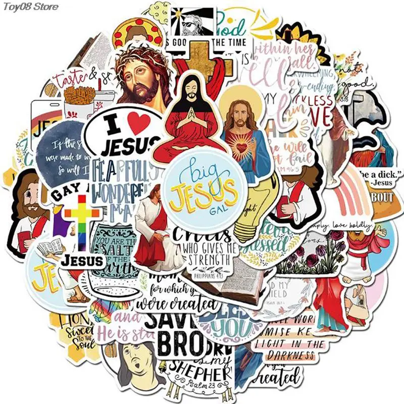 50PCS Waterproof DIY Jesus Christians Cartoon Stickers for Laptop Skateboard Luggage Phone Guitar Decals Toy Gift for Kid 4~7cm
50PCS Waterproof DIY Jesus Christians Cartoon Stickers for Laptop Skateboard Luggage Phone Guitar Decals Toy Gift for Kid 4~7cm