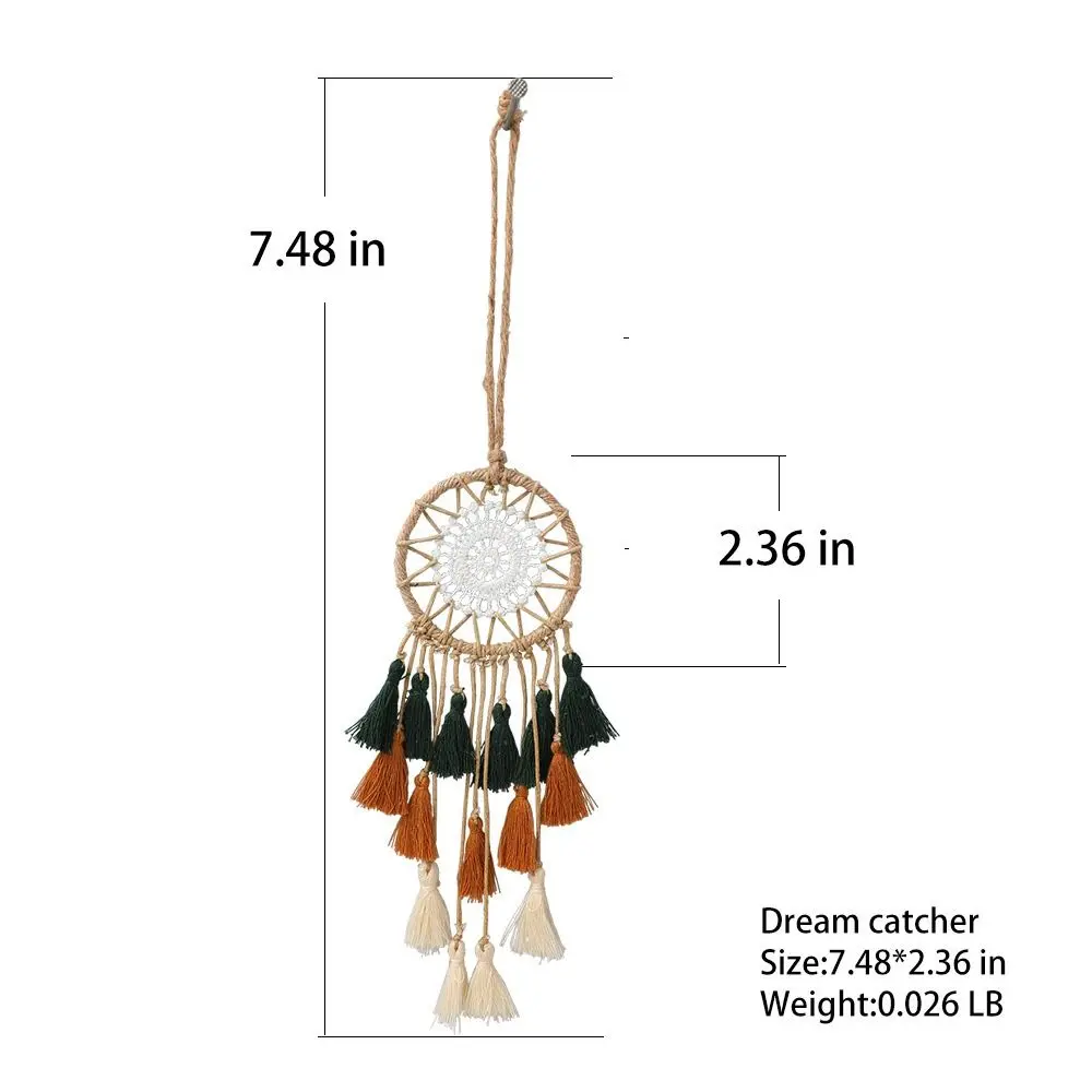 Tricolor Macrame Dream Catcher - Boho Cotton Tassel Wall Hanging Decor 2 S6d6a2924d5764a9f8180cadb72fe39dbc