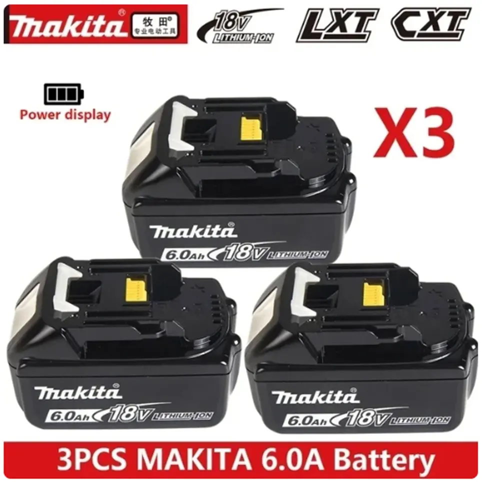 Genuine Makita 6Ah/5Ah/3Ah for Makita 18V Battery BL1830B BL1850B BL1850 BL1840 BL1860 BL1815 Replacement Lithium Battery
Genuine Makita 6Ah/5Ah/3Ah for Makita 18V Battery BL1830B BL1850B BL1850 BL1840 BL1860 BL1815 Replacement Lithium Battery