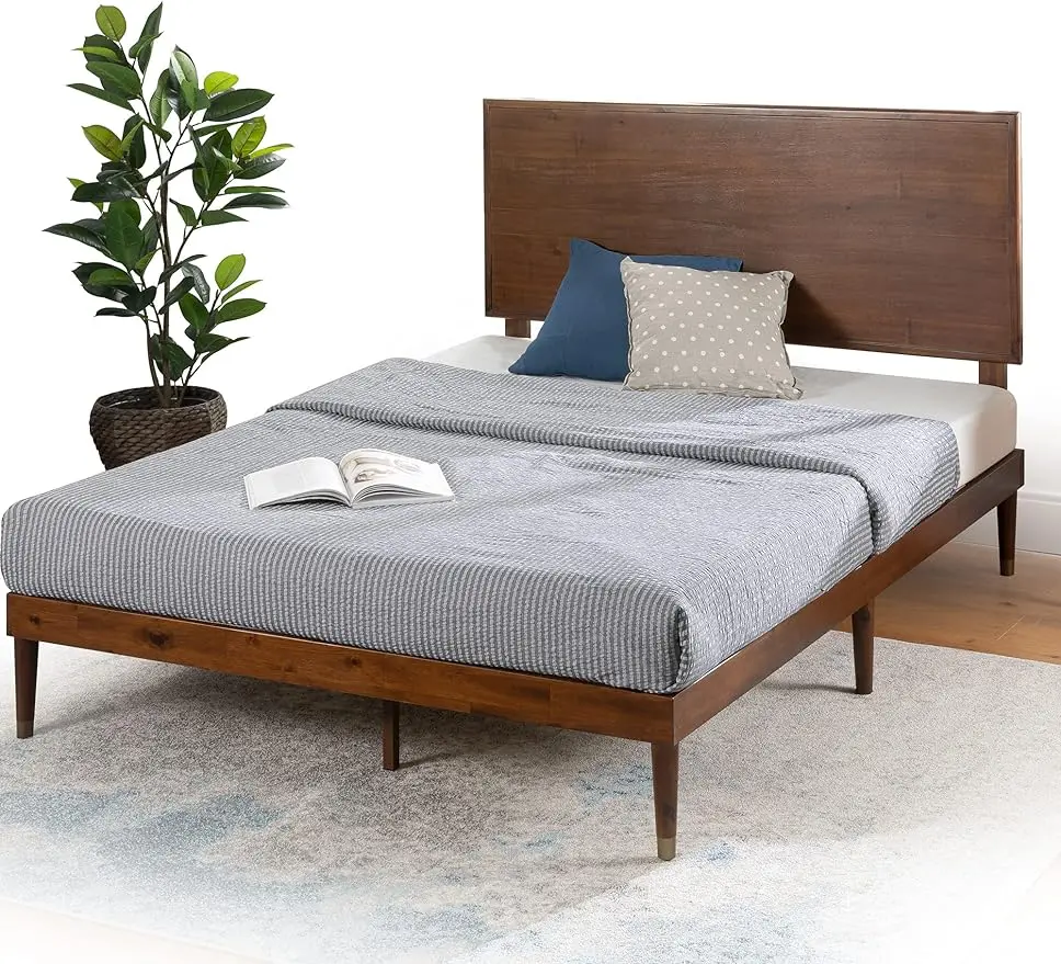 

Платформа для кровати ZINUS Raymond с регулируемым изголовьем кровати/основание из цельной древесины/Поддержка деревянных направляющих