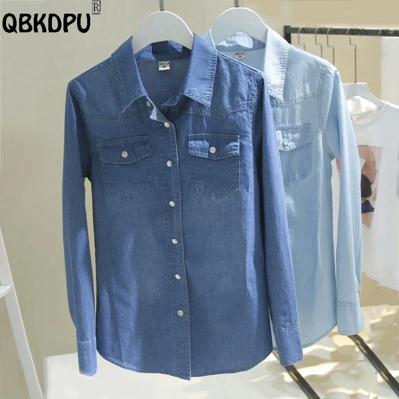 Classic Pocket Denim Shirt Women 2023 Spring Polo Collar Jean Blouses Single Breasted Casual Blusas Basic Short Blue Jeans Tops
Classic Pocket Denim Shirt Women 2023 Spring Polo Collar Jean Blouses Single Breasted Casual Blusas Basic Short Blue Jeans Tops