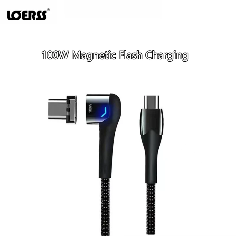 LOERSS 100W Magnetic Suction Cable Dual Head 180 Rotate Charging Cable Micro USB Type C Charger Cable for IPhone Samsung Xiaomi
LOERSS 100W Magnetic Suction Cable Dual Head 180 Rotate Charging Cable Micro USB Type C Charger Cable for IPhone Samsung Xiaomi