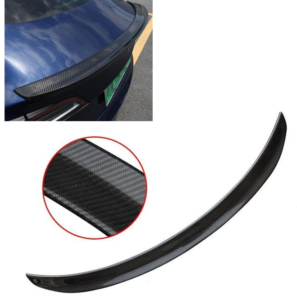 

Rear Spoiler Wing For Tesla Model S 4 Door Sedan 2012-2022 Real Carbon Fiber Tailgate Trunk Lid Lip Splitter Decklid Upper Trim